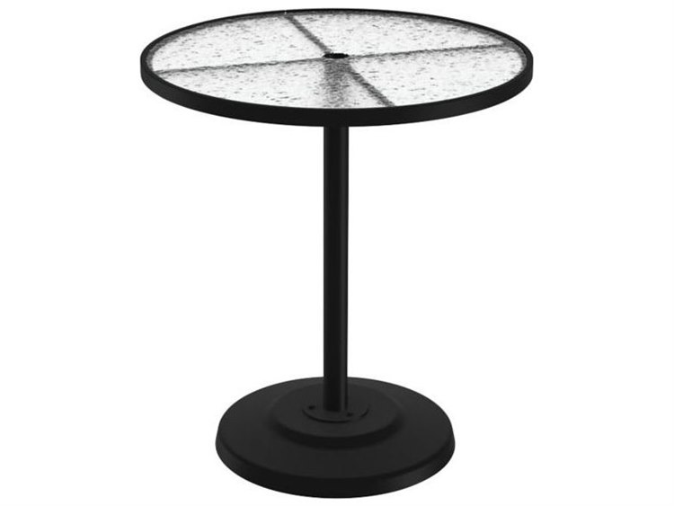 Tropitone Acrylic Cast Aluminum 36'' Round KD Pedestal Bar Table with Umbrella Hole