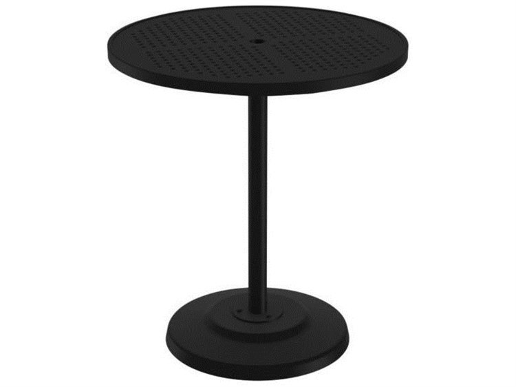 Tropitone Boulevard Aluminum 36'' Round KD Pedestal Bar Table with Umbrella Hole
