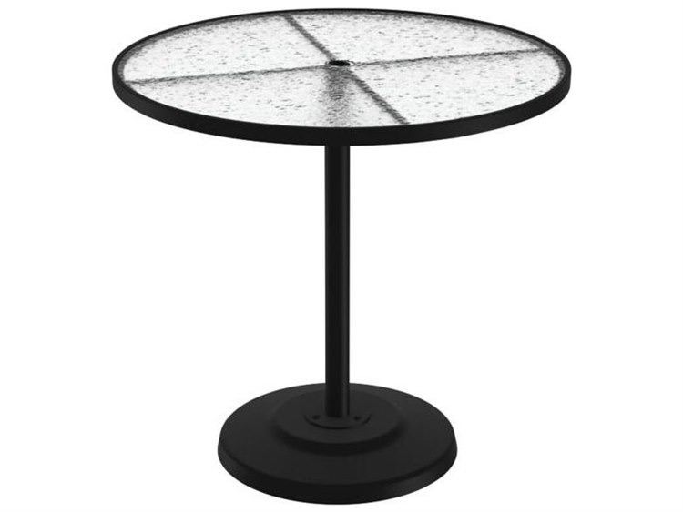 Tropitone Acrylic Cast Aluminum 42'' Round KD Pedestal Bar Table with Umbrella Hole