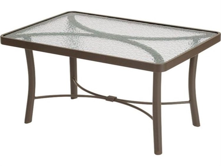 Tropitone Acrylic & Glass Tables Obscure Cast Aluminum Rectangular Coffee Table