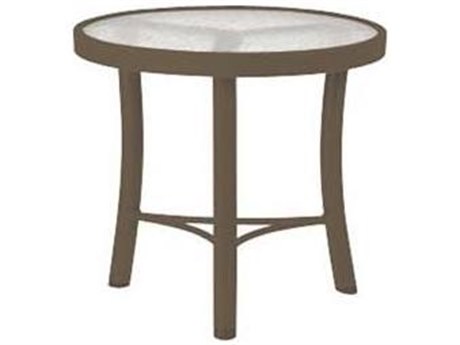 Tropitone Acrylic & Glass Tables Obscure Cast Aluminum Round End Table
