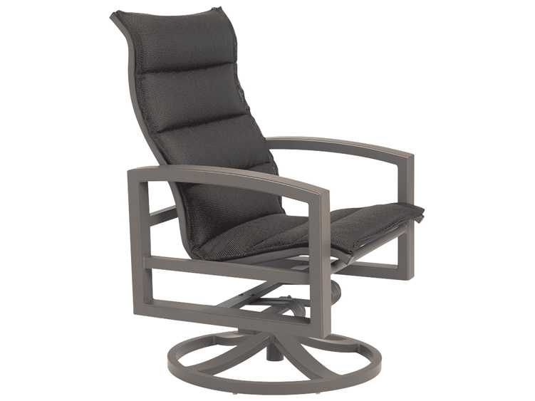 Tropitone Lakeside Padded Sling Aluminum Swivel Rocker Lounge Chair ...