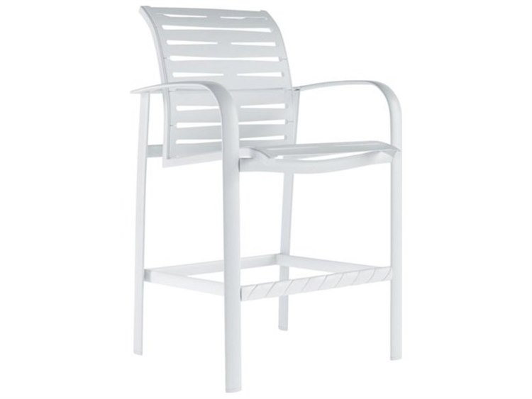 Tropitone Laguna Beach EZ Span Ribbon Aluminum Stackable Outdoor Patio Bar Stool