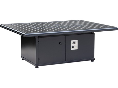 Tropitone Solasta Aluminum 54''W x 42''D Rectangular Ignitor Fire Pit Table
