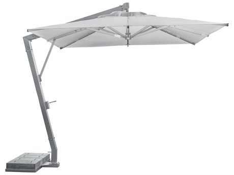 Tropitone Cantilever Aluminum 10'' Square Crank Tilt Umbrella in Canvas Natural