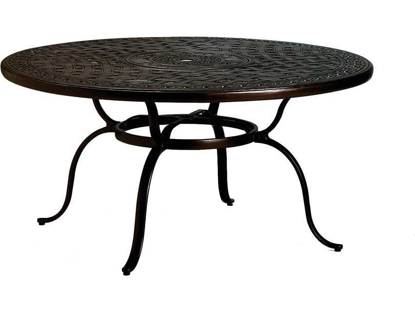 Tropitone Kd Garden Terrace Cast Aluminum 55 Round Dining Table with ...