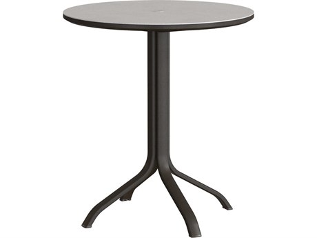 Tropitone Horizon Solid Aluminum 42" Round KD Pedestal Dining Table with Umbrella Hole