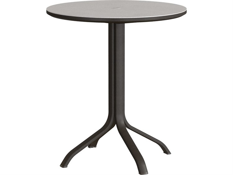 Tropitone Horizon Solid Aluminum 42" Round KD Pedestal Bar Table with Umbrella Hole