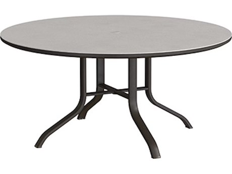 Tropitone Horizon Solid Aluminum 60" Round KD Pedestal Dining Table with Umbrella Hole