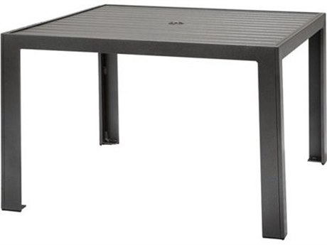 Tropitone Aluminum Slat 42'' Square Dining Table with Umbrella Hole