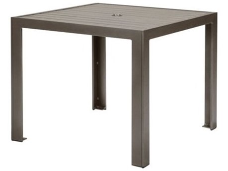 Tropitone Aluminum Slat 36'' Square ADA Dining Table with Umbrella Hole