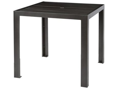 Tropitone Aluminum Slat 36'' Square Counter Table with Umbrella Hole