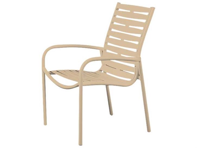 Tropitone Millennia Ribbon Segment Aluminum Stackable Dining Arm Chair
