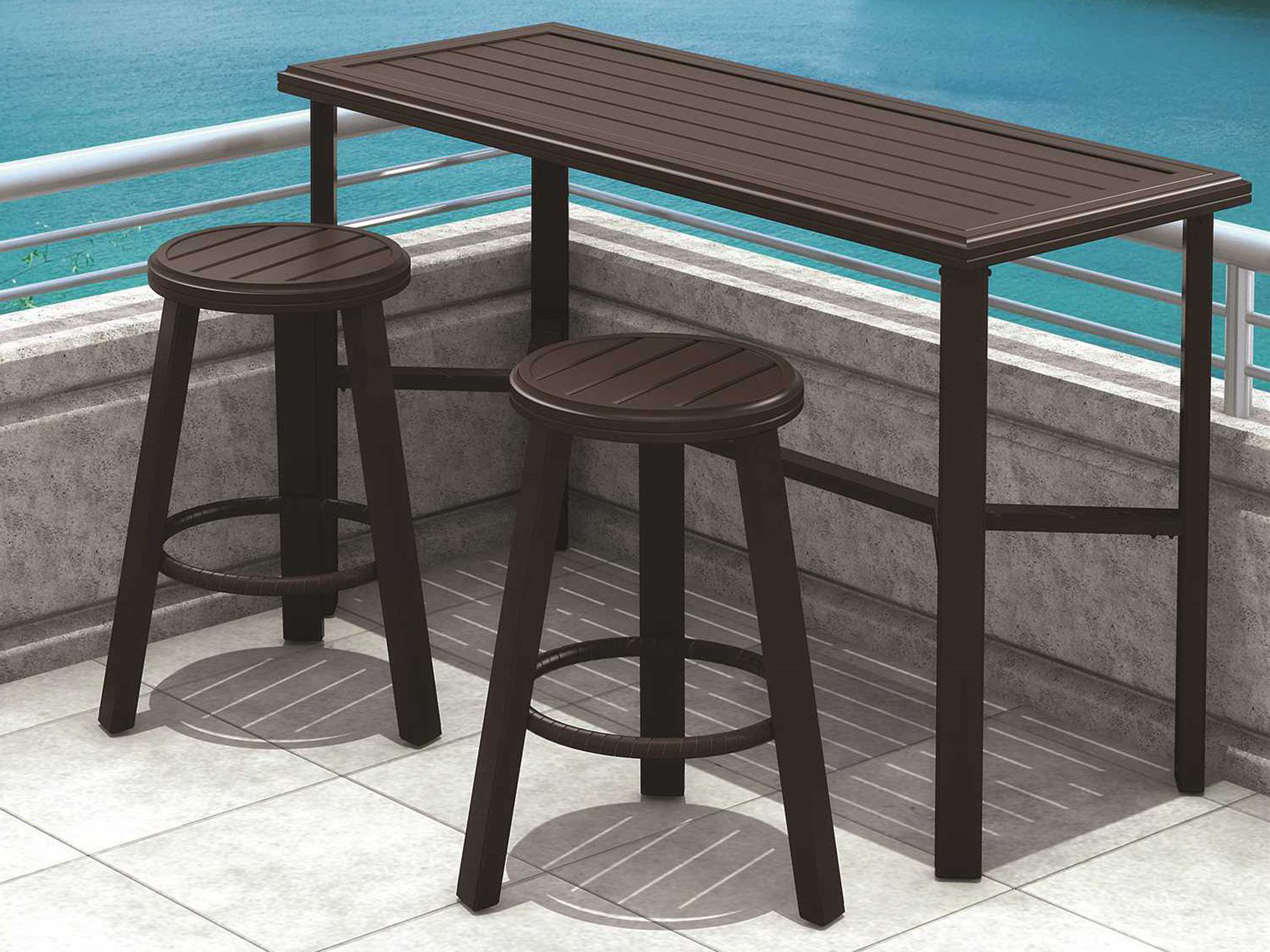 Tropitone Banchetto Seating Aluminum Bar Patio Dining Set BANBARSET