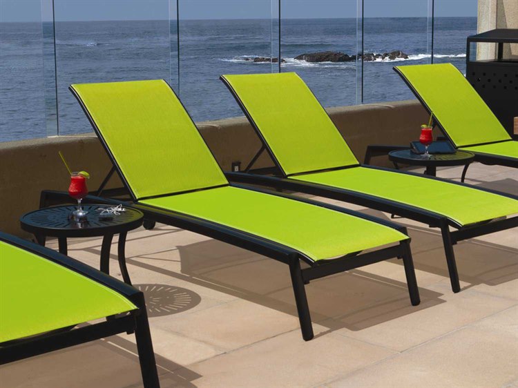 Tropitone Elance Relaxed Sling Aluminum Patio Lounge Set 4