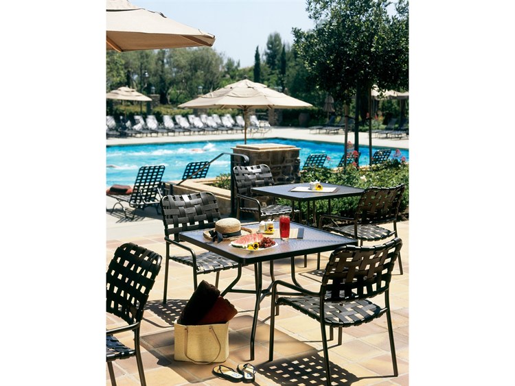 Tropitone Kahana Cross Strap Aluminum Dining Set