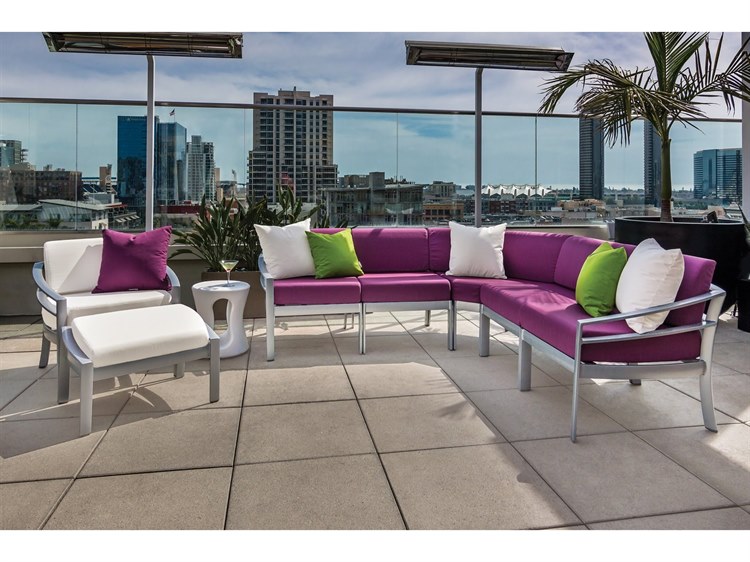 Tropitone Kor Cushion Aluminum Sectional Lounge Set