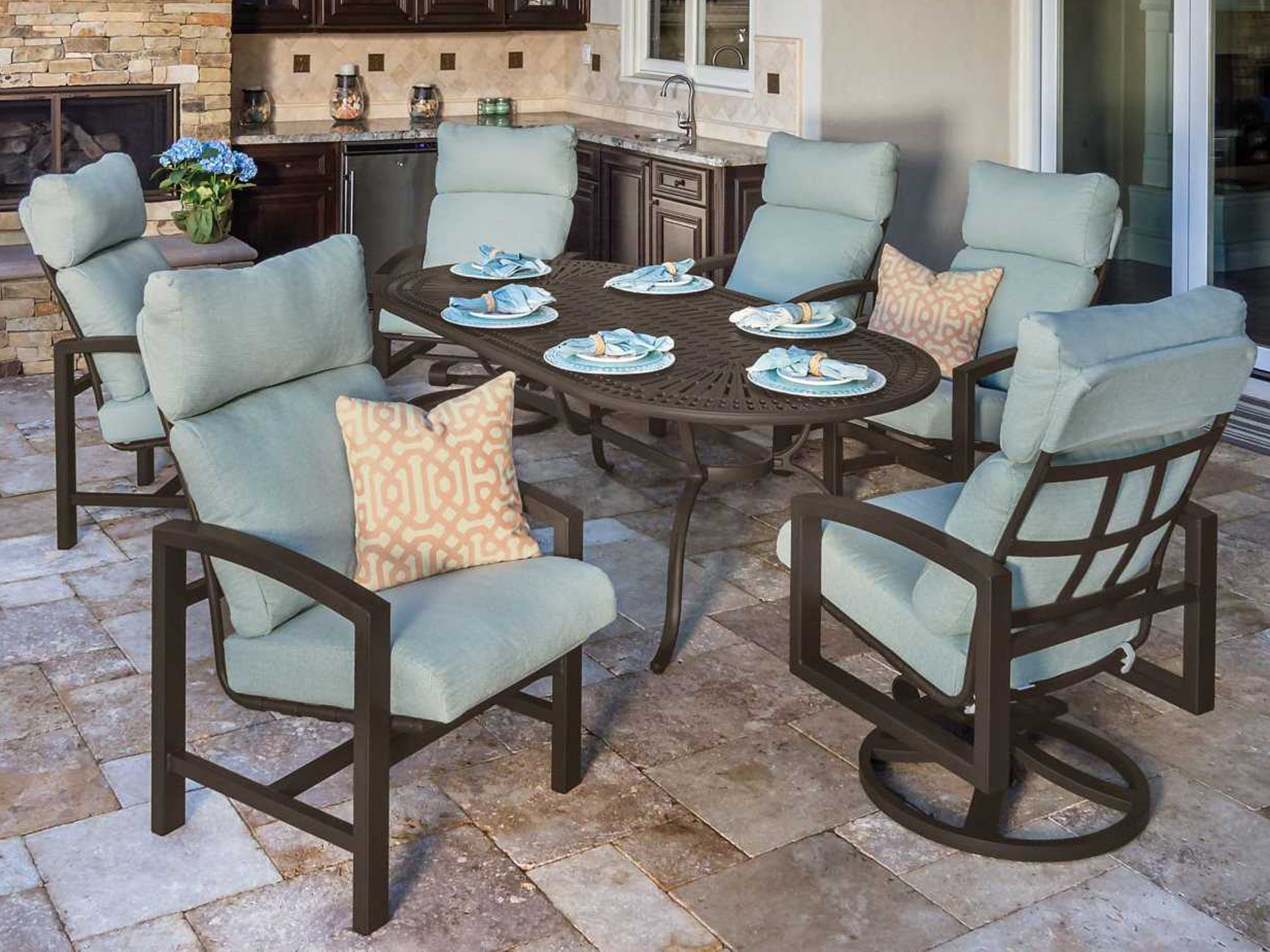 Tropitone Lakeside Cushion Dining Sets LAKECUSHDINSET2