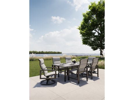 Tropitone Lakeside Padded Sling Aluminum Dining Set