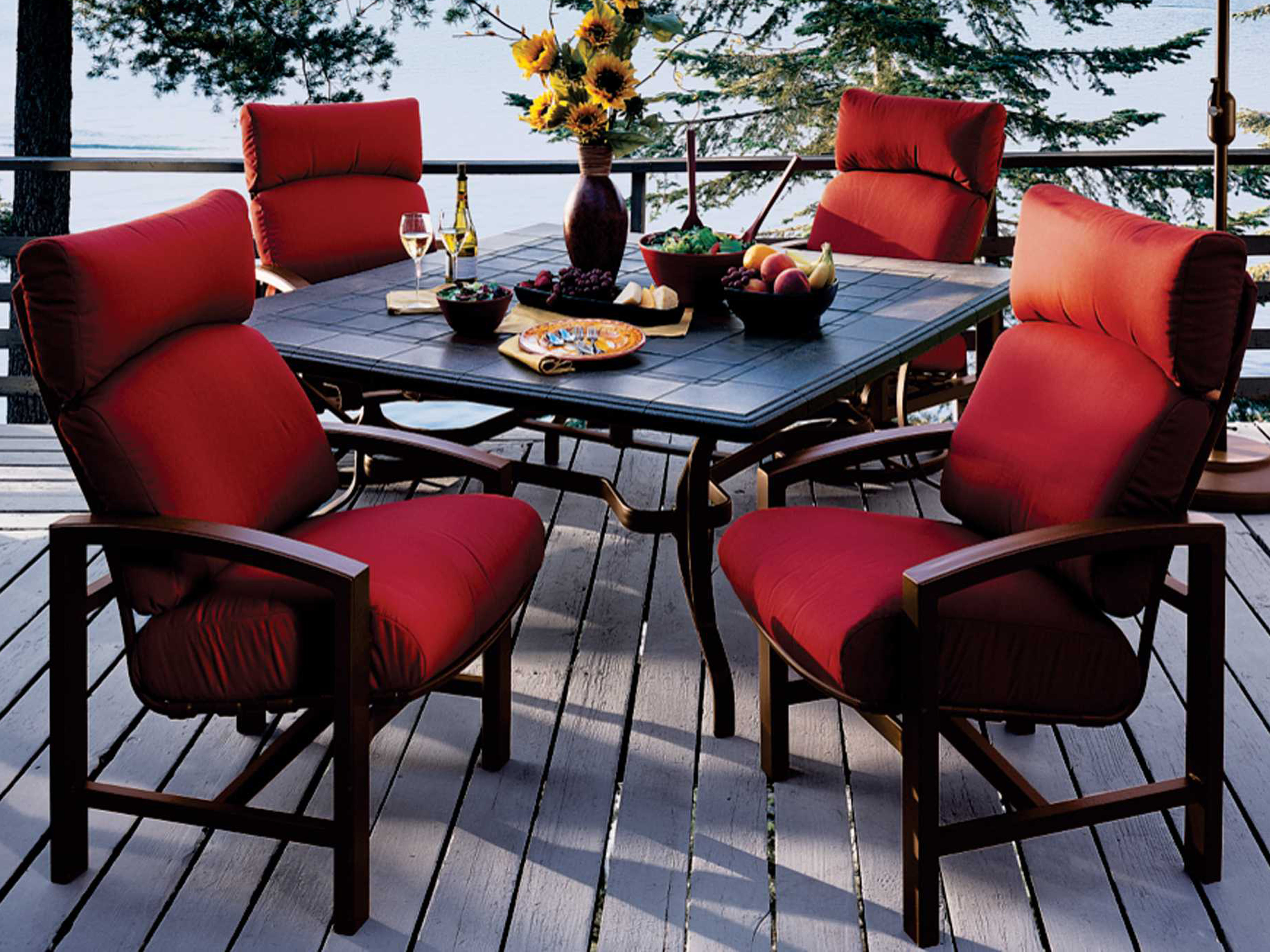 Tropitone Lakeside Cushion Aluminum Swivel Rocker Dining Chair 731370 View