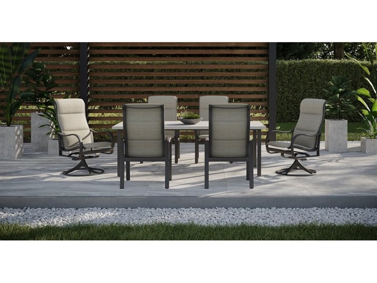 Tropitone Shoreline Padded Sling Aluminum Dining Set
