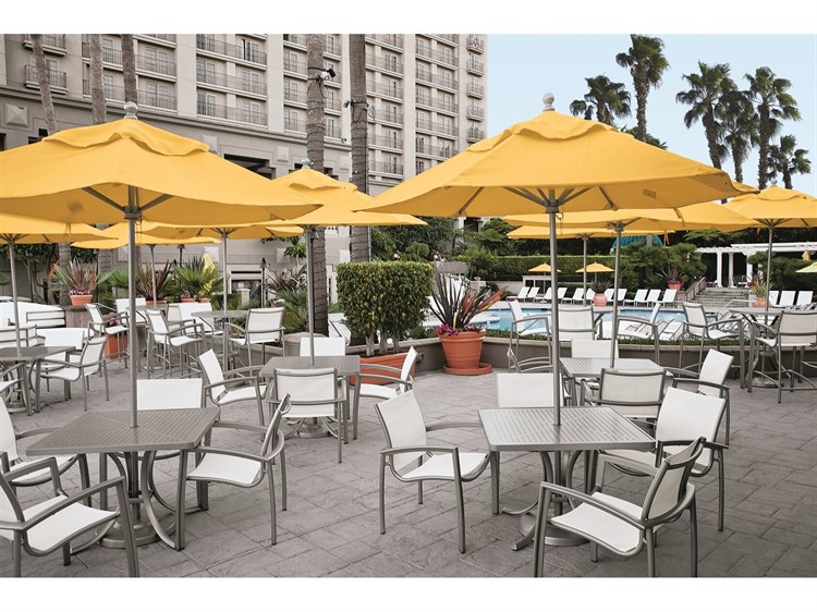 Tropitone South Beach Relaxed Sling Aluminum Dining Set 3