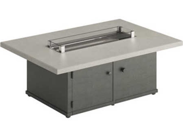 Tropitone Matrix Aluminum 50 W X 34 D Rectangular Fire Pit Table