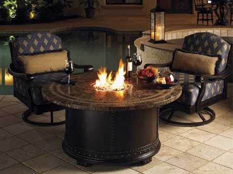 Tommy Bahama Outdoor Kingstown Sedona Cast Aluminum Fire Pit Lounge Set