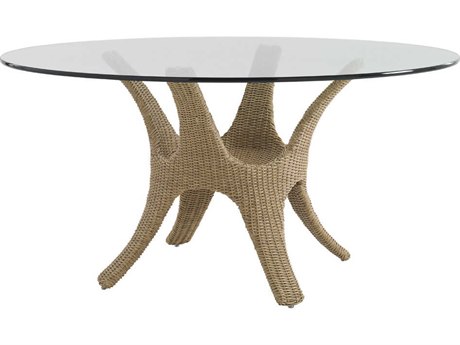 Tommy Bahama Outdoor Aviano Wicker 60, 60 Round Glass Top Dining Table
