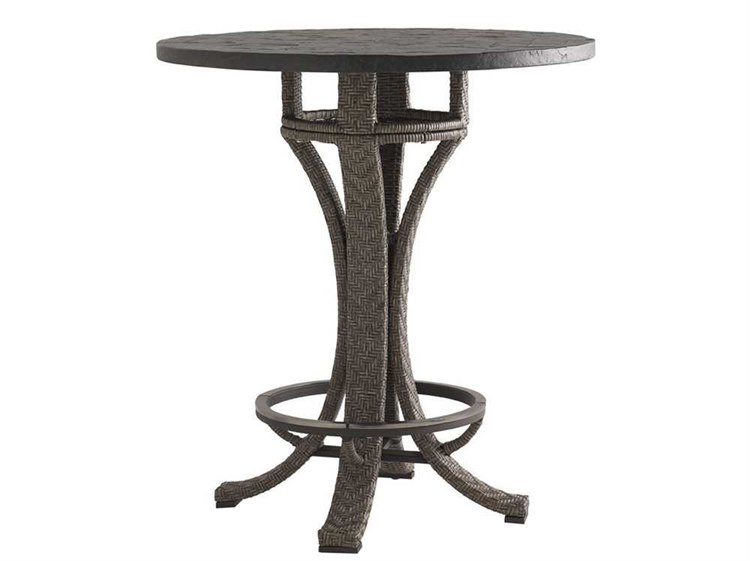 Tommy Bahama Outdoor Blue Olive Wicker 38 Round Adjule Bar Table Tommy Bahama Outdoor Blue Olive Wicker 38 Round Adjule Bar Table