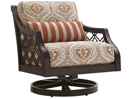 Tommy Bahama Outdoor Black Sands Cast Aluminum Cushion Swivel Rocker Lounge Chair