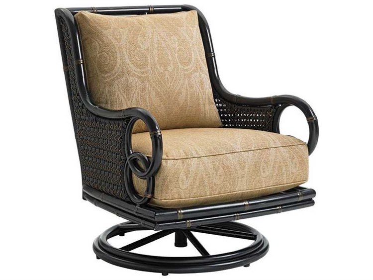 Tommy Bahama Outdoor Marimba Wicker Swivel Rocker Lounge Chair Wicker Swivel Rocker Lounge Chair