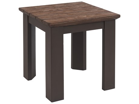 Tommy Bahama Outdoor Kilimanjaro Aluminum Deep Espresso Square Teak Top Serving Table