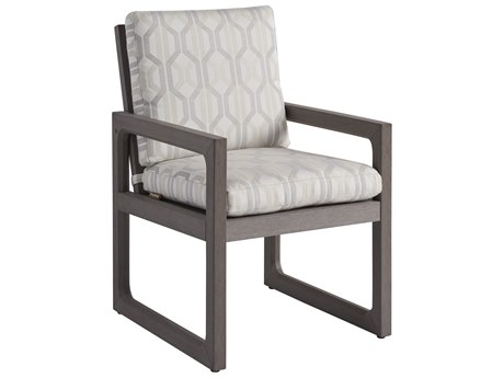 Tommy Bahama Outdoor Mozambique Synthetic Teak Taupe Gray Dining Arm Chair