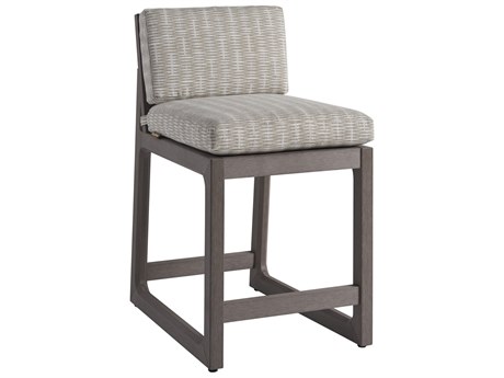 Tommy Bahama Outdoor Mozambique Synthetic Teak Taupe Gray Counter Stool