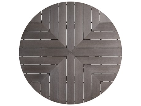 Tommy Bahama Outdoor Mozambique Synthetic Teak Taupe Gray Round Dining Table Top