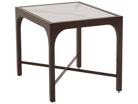 Tommy Bahama Outdoor Abaco Aluminum Rectangular Stone Top End Table