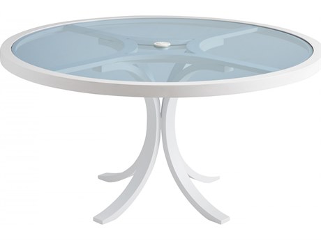 Tommy Bahama Outdoor Old Breeze Promenade Aluminum Pearl White Table Base for Round Dining Table