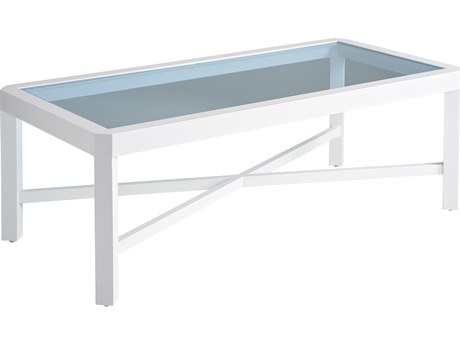 Tommy Bahama Outdoor Ocean Breeze Promenade Aluminum Rectangular Glass Top Coffee Table