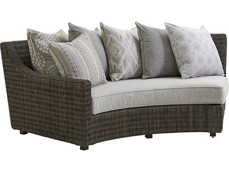 Tommy Bahama Outdoor Cypress Point Ocean Terrace Wicker Left Arm Facing Curved Sofa