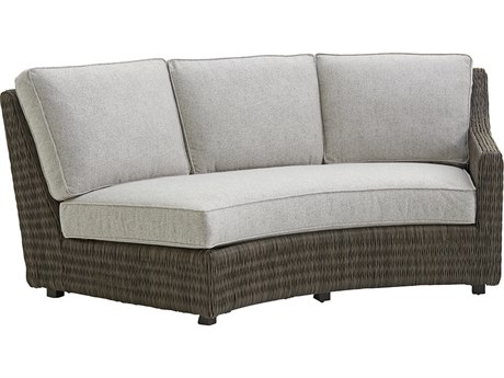 Tommy Bahama Outdoor Cypress Wicker Point Ocean Terrace Right Arm Curved Sectional Sofa