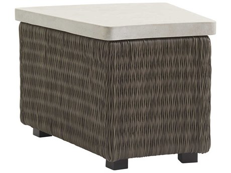 Tommy Bahama Outdoor Cypress Point Ocean Terrace Wicker Rectangular Wedge Table with Weatherstone Top