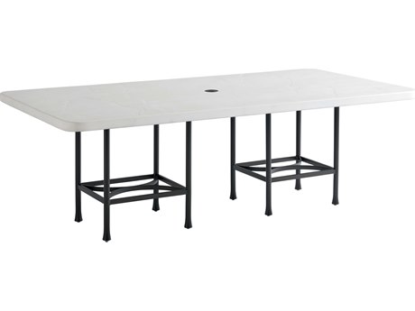 Tommy Bahama Outdoor Pavlova Aluminum Rectangular Dining Table with Umbrella Hole
