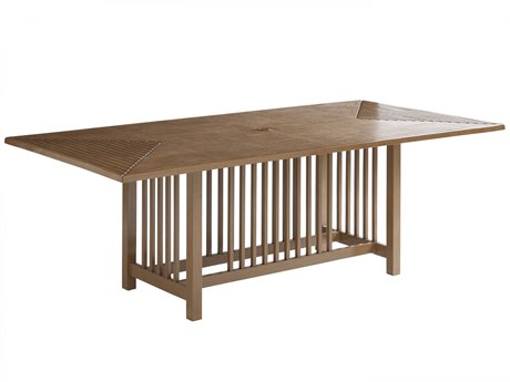 Tommy Bahama Outdoor St Tropez Aluminum Rectangular Dining Table with Umbrella Hole
