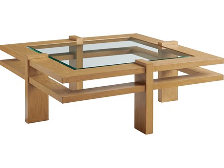 Tommy Bahama Outdoor Los Altos Valley View Aluminum Square Glass Top Coffee Table