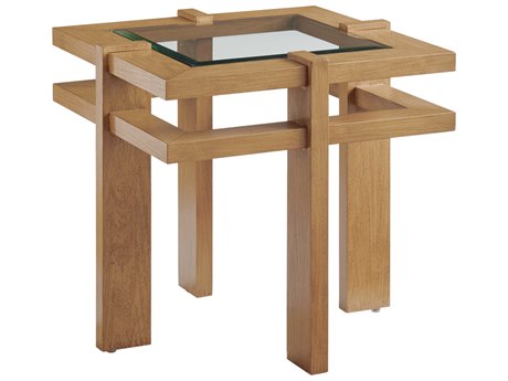 Tommy Bahama Outdoor Los Altos Valley View Aluminum Glass Top Square End Table