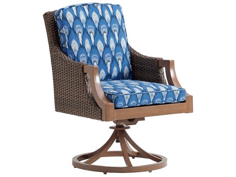 Tommy Bahama Outdoor Harbor Isle Wicker Swivel Rocker Dining Arm Chair