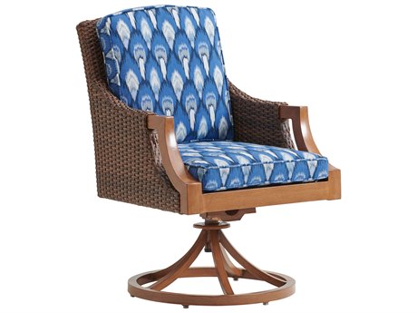 Tommy Bahama Outdoor Harbor Isle Wicker Swivel Rocker Dining Arm Chair