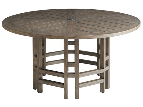 Tommy Bahama Outdoor La Jolla Teak Round Dining Table with Umbrella Hole