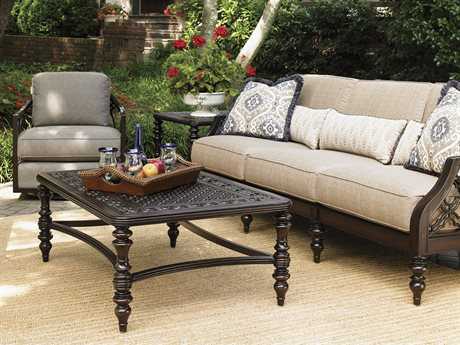 Tommy Bahama Outdoor Black Sands Cast Aluminum Conversation Cushion Lounge Set